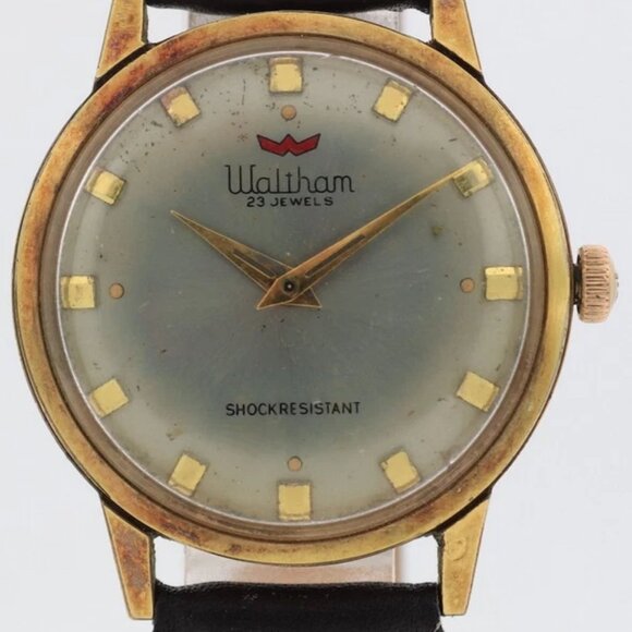 Vintage Waltham Sunburst Dial Men\'s Mechanical Wristwatch Swiss Gold Tone main image 4
